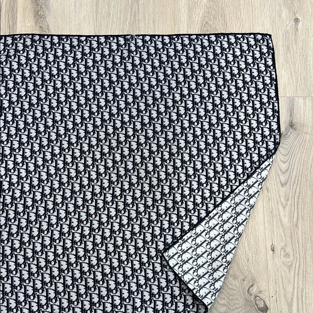 Dior Black and Cream Monogram Scarf